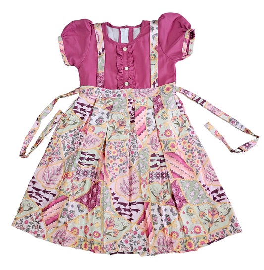 Premium Frocks | Multicolor frock pink
