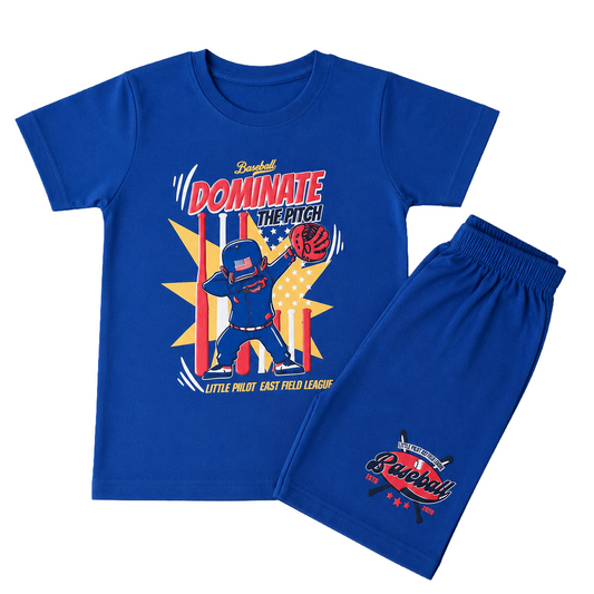 Premium| T-shirt with Shorts sets| tiedyeset | BSET |Baseball Dominate the Pitch