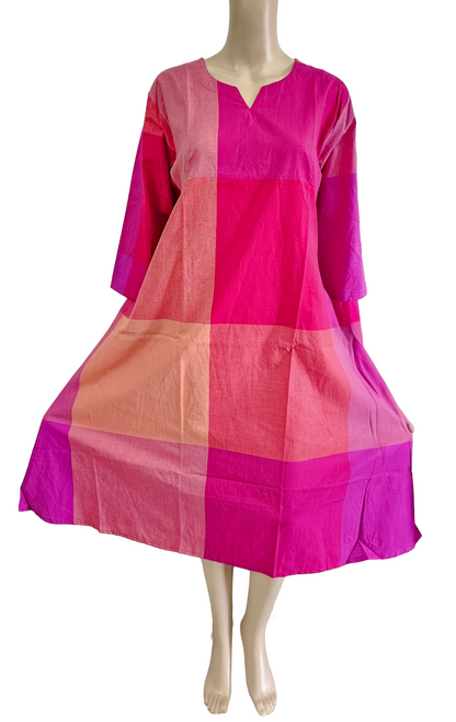 Women Kurti Top | Aline cut Big checks patterns | only kurti top | MADRASCHECKS