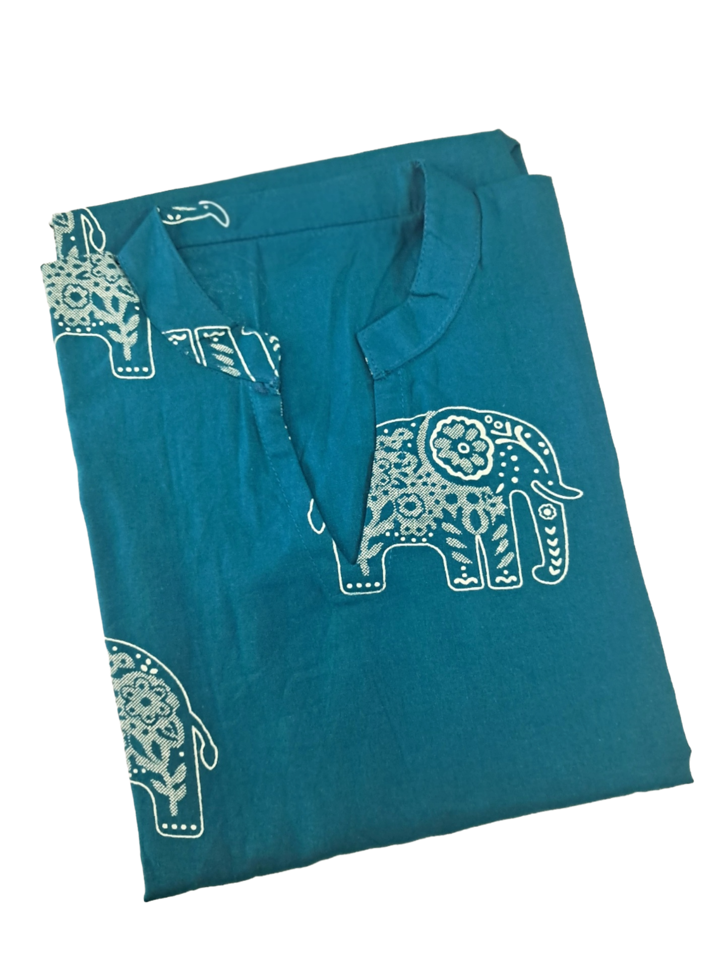 Women Kurti | Ramagreen with elephant motif| Only Kurti