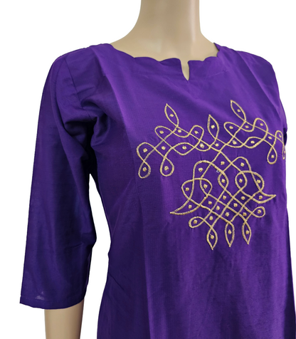 Women kurti with pant| Straight cut | Light Purple rawsilk set💜| B4015