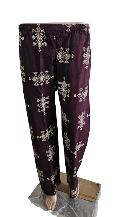 Premium shining flex cotton kurti palazzo co-ord set | Tribal geometric Print | B4017