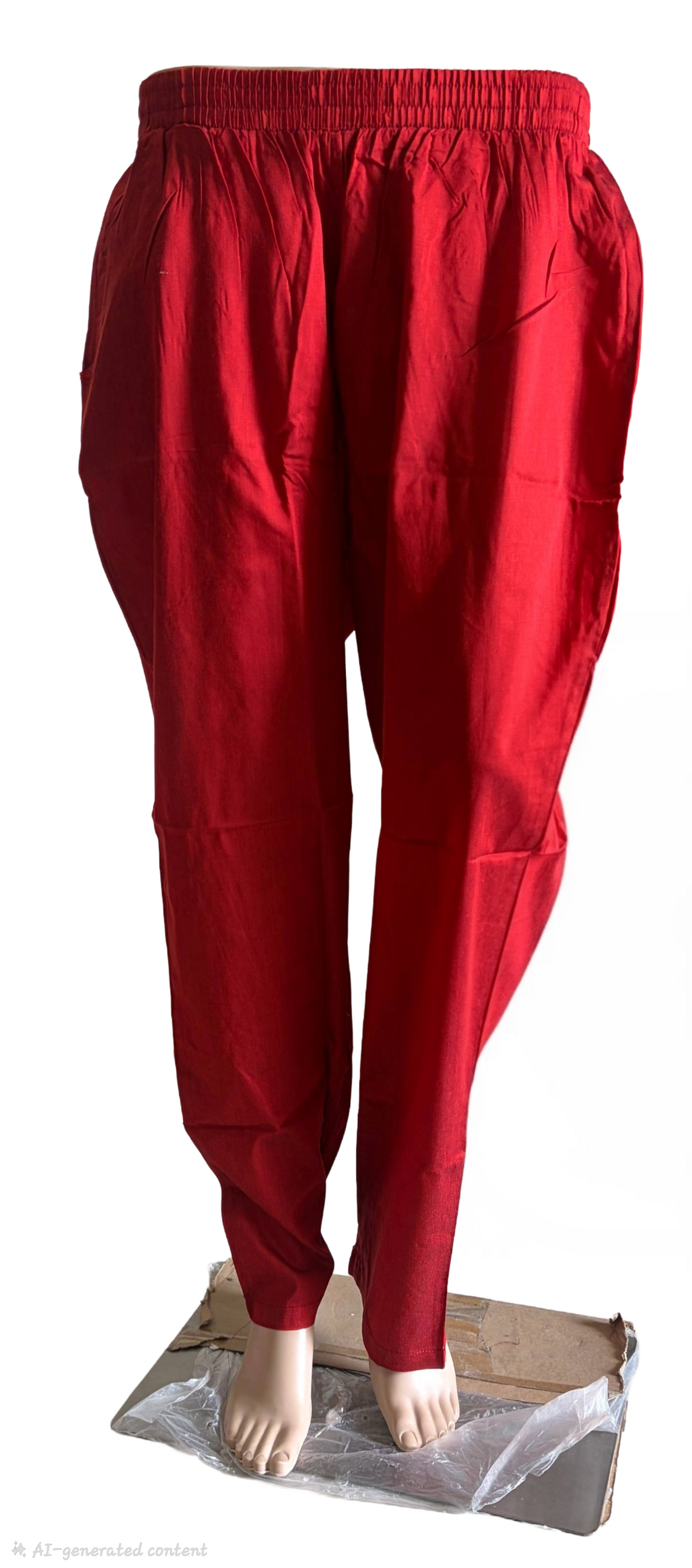 Women kurti with pant and dupatta | Straight cut Mustard with red (Neck pattern 2) l silkcotton