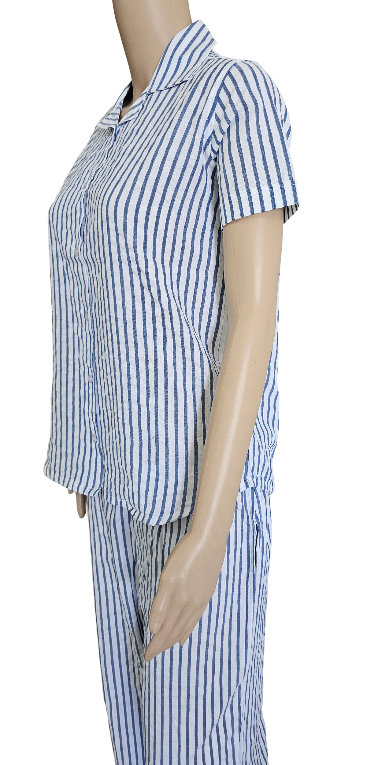 Women Collared Co-ord  shirt Pant set | Bluelines in white