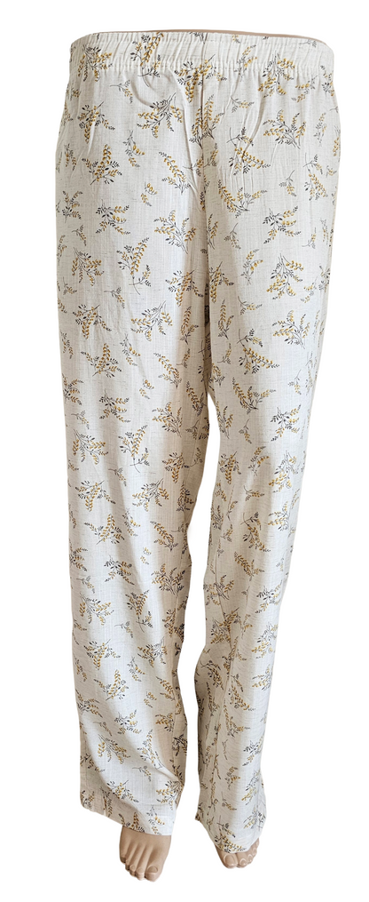 Women Collared Co-ord  shirt Pant set | Mustard bloom with oatmeal color