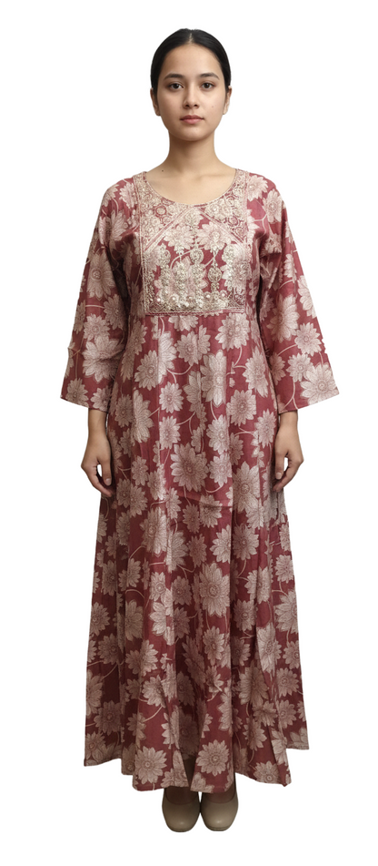 Women Anarkali | Dark pinkish onion color