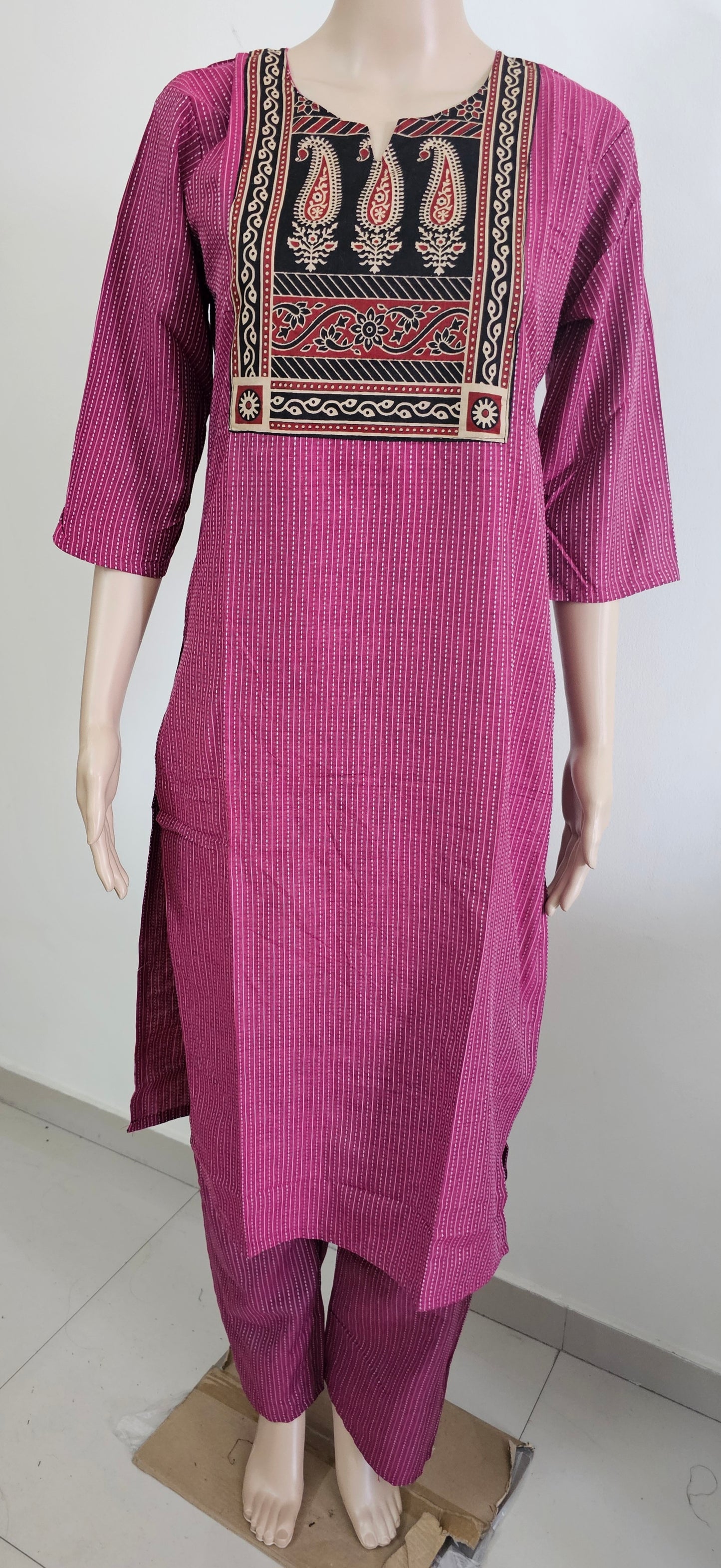 Women kurti with pant | Kantha cotton sets Majenta color | kanthaset