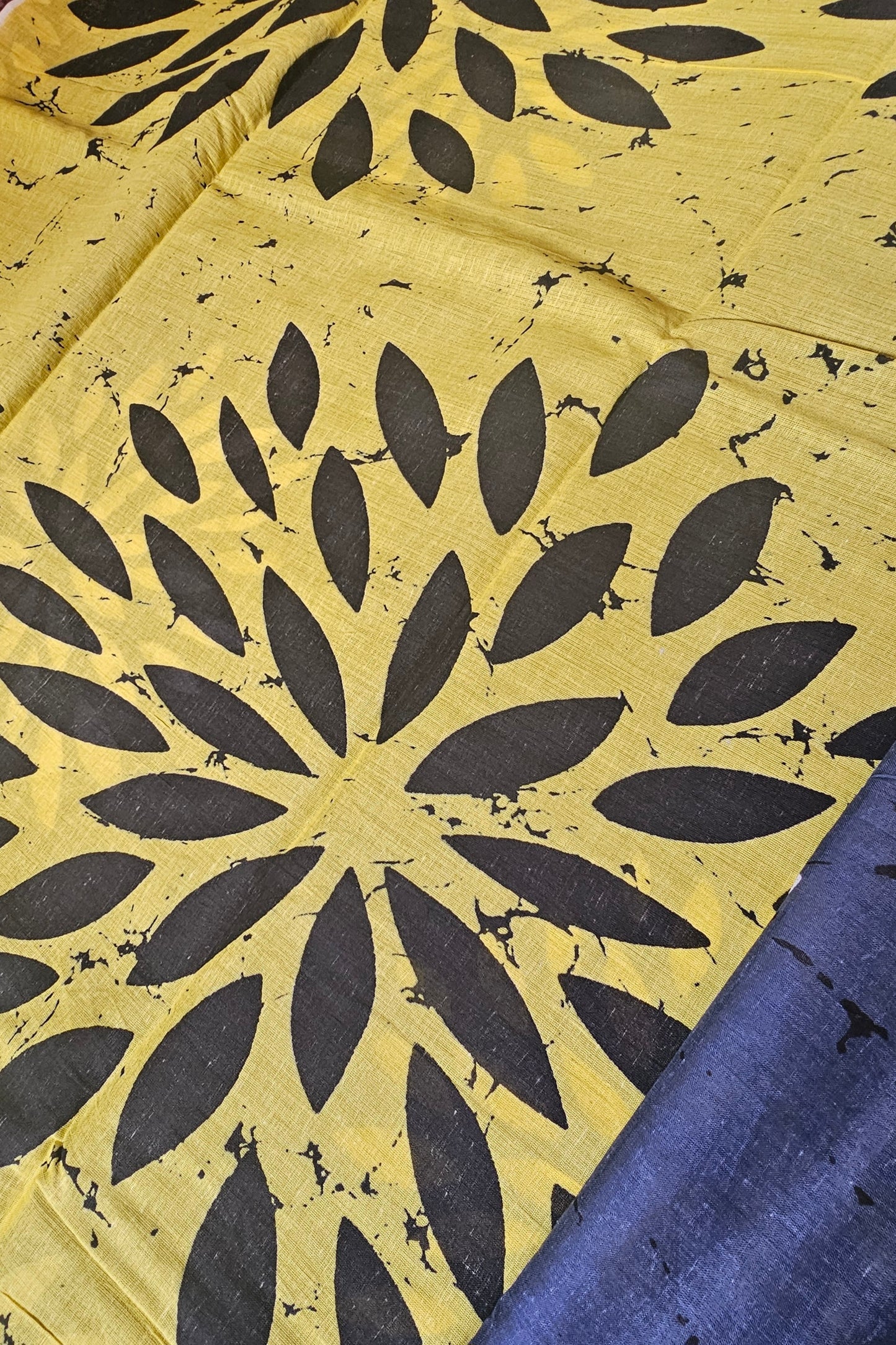 Mul Mul Cotton Saree | Greyish Yellow flowers