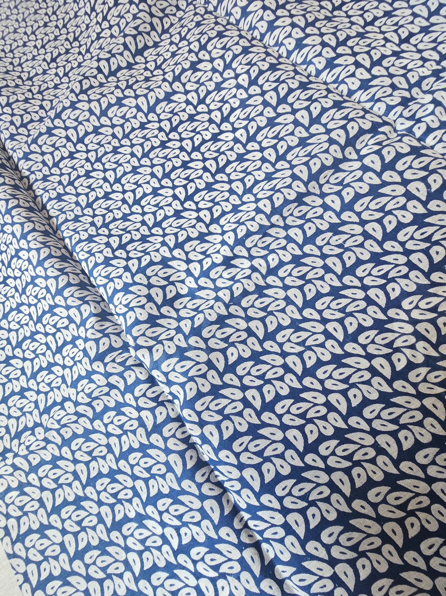 Mul Mul Cotton Saree | Mango bhutta in indigo blue