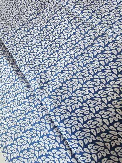 Mul Mul Cotton Saree | Mango bhutta in indigo blue