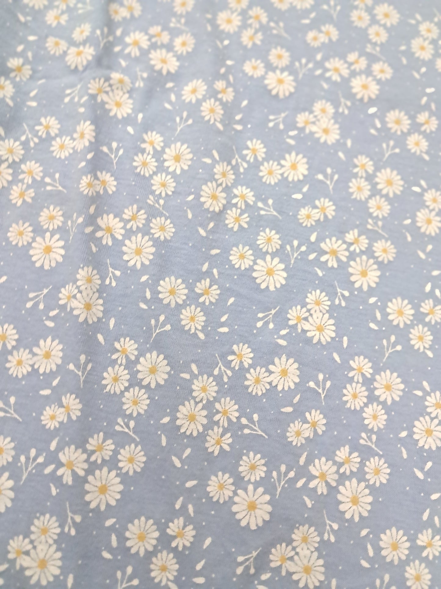 Women Pyjama Pant |Snow flakes flower in mild blue