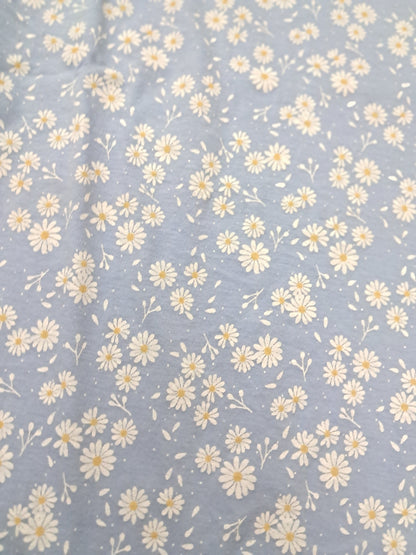 Women Pyjama Pant |Snow flakes flower in mild blue