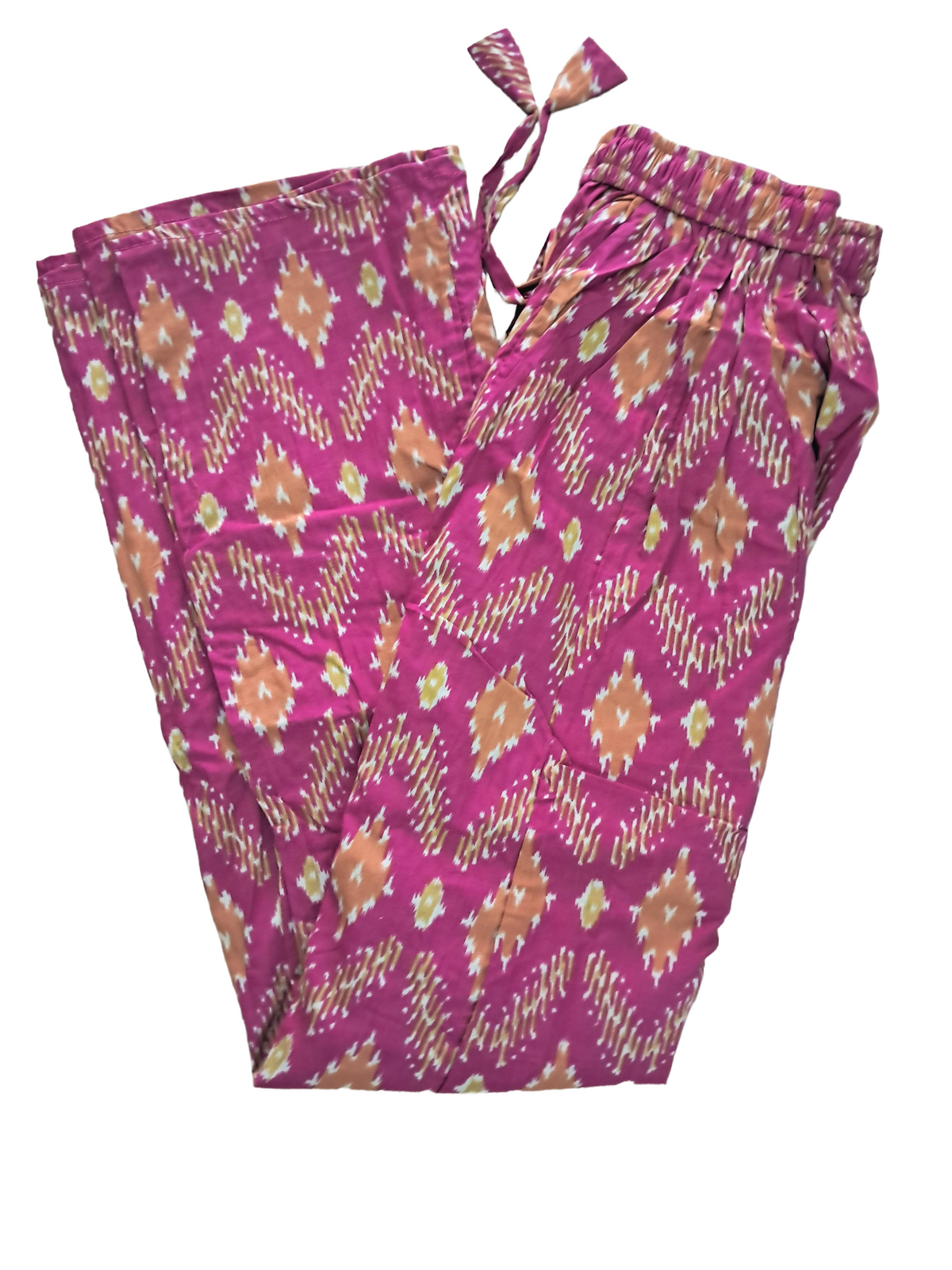 Women's Cotton 16 Kali Divider Skirt Palazzo Pants – Ikkat Print in Pinkish Majenta