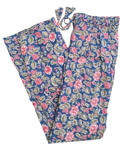 Women's Cotton 16 Kali Divider Skirt Palazzo Pants – Light Pinkish Mini Flower Print
