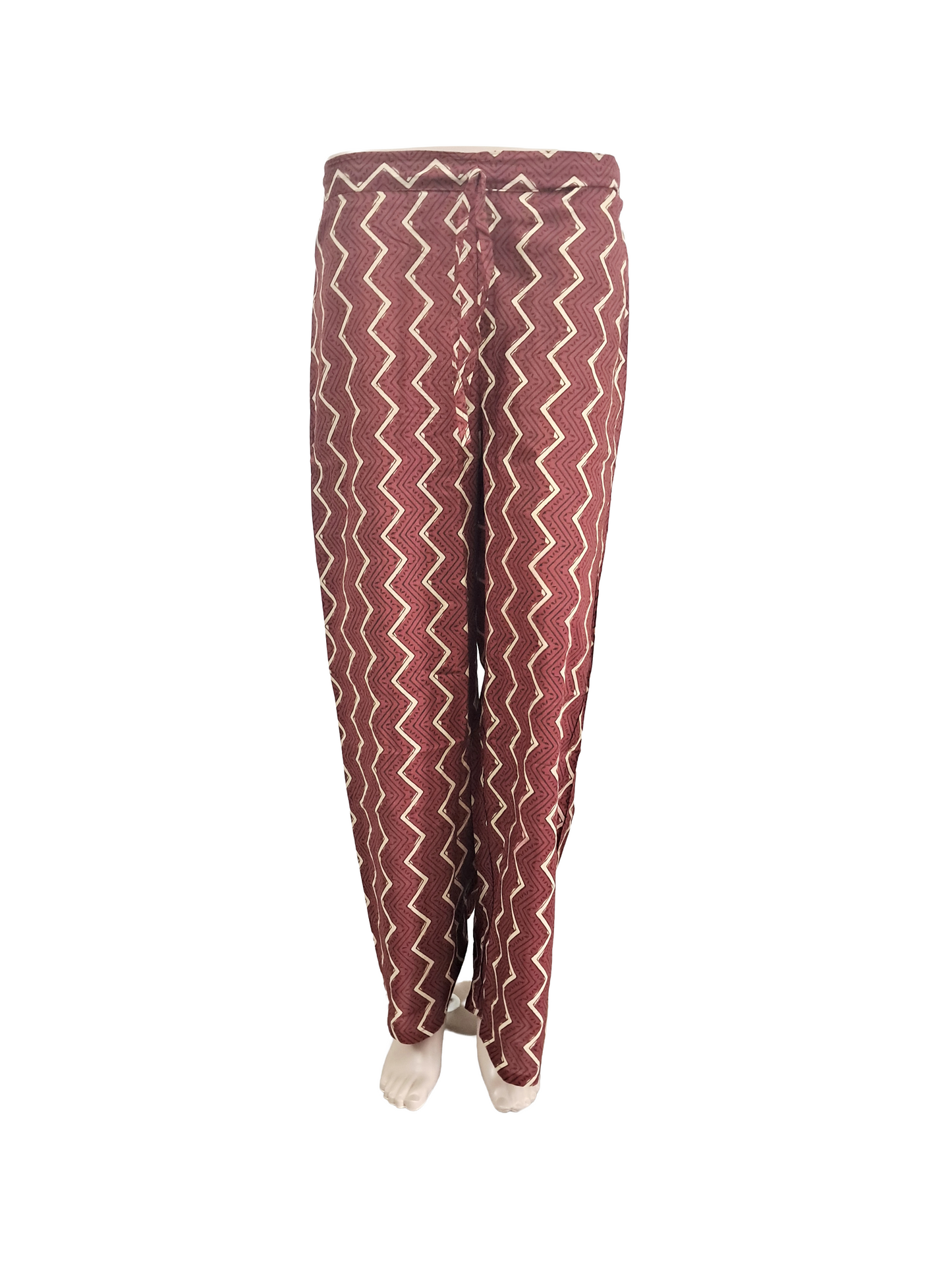 Women kurti with pant | Cotton Dual print Frill Kurti Palazzo set |Maroon Pattern | FRILLKURTI