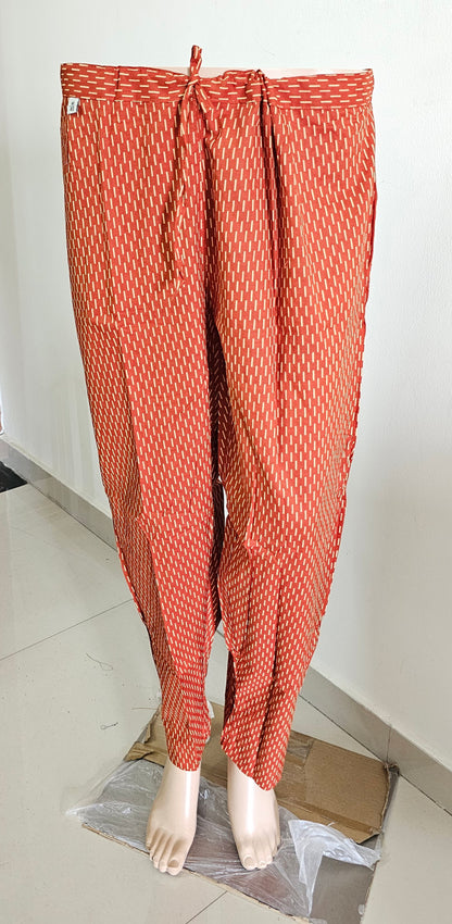 Women kurti with pant and dupatta | Straight cut | Brick orange with dotted flowers l Cottonlove