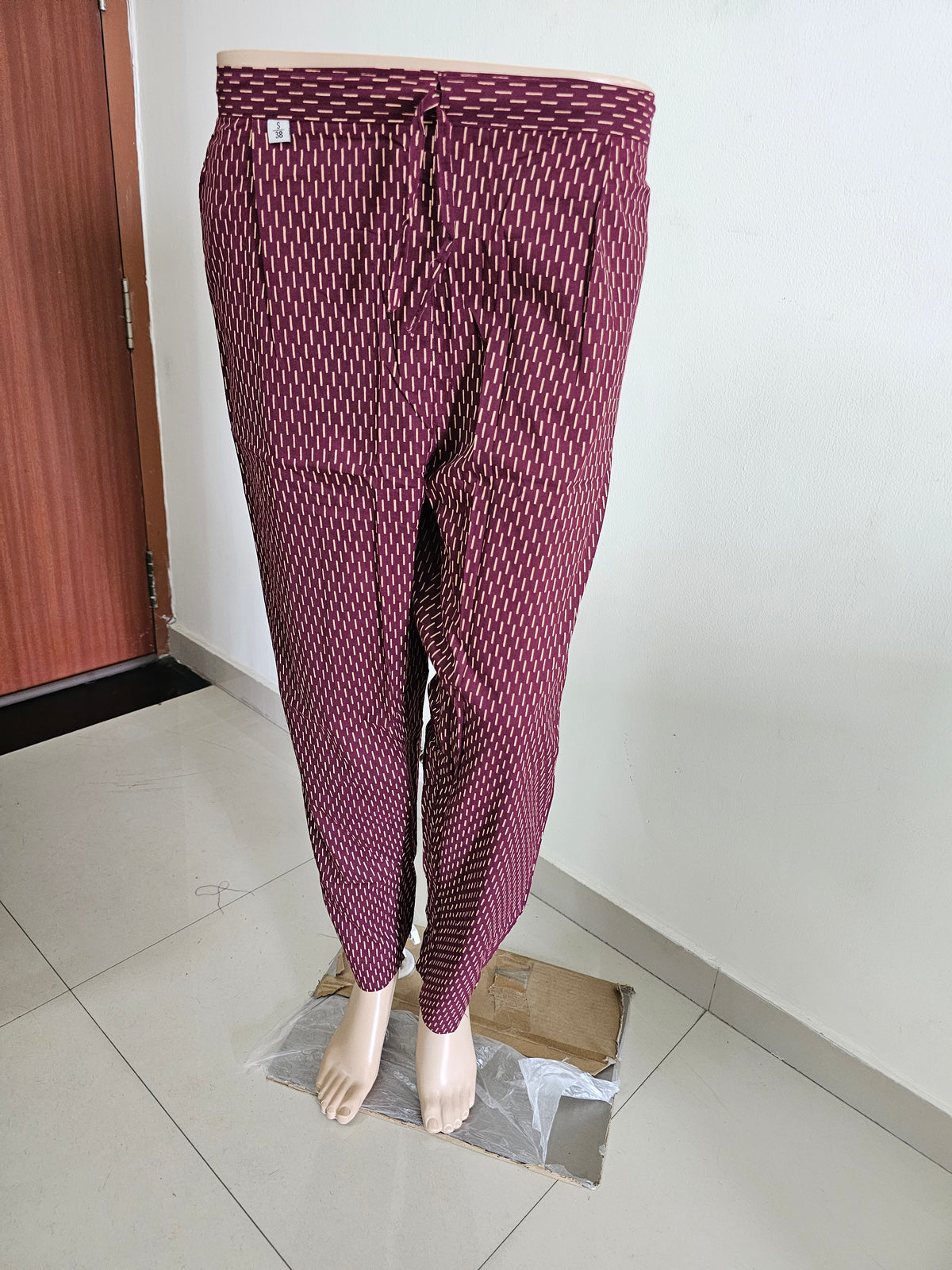 Women kurti with pant and dupatta | Straight cut | Dark Majenta with dotted flowers l cottonlove