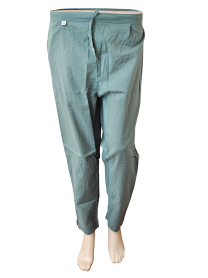 Women kurti with pant and dupatta | Aline cut with side slit| Multicolor florals in light seaweed green base