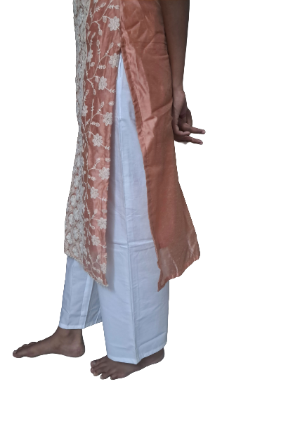 Women's Plain Poplin Palazzo Pants | White color