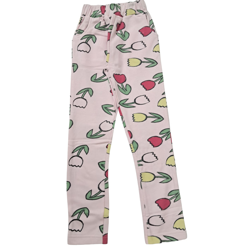 Girls Pants | Jeggings | Pink Tulip Print