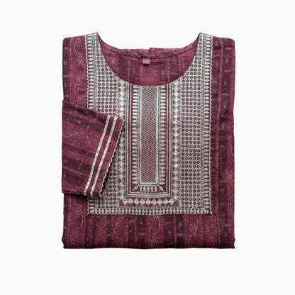 Women Anarkali | Beetroot color with zari embroidery