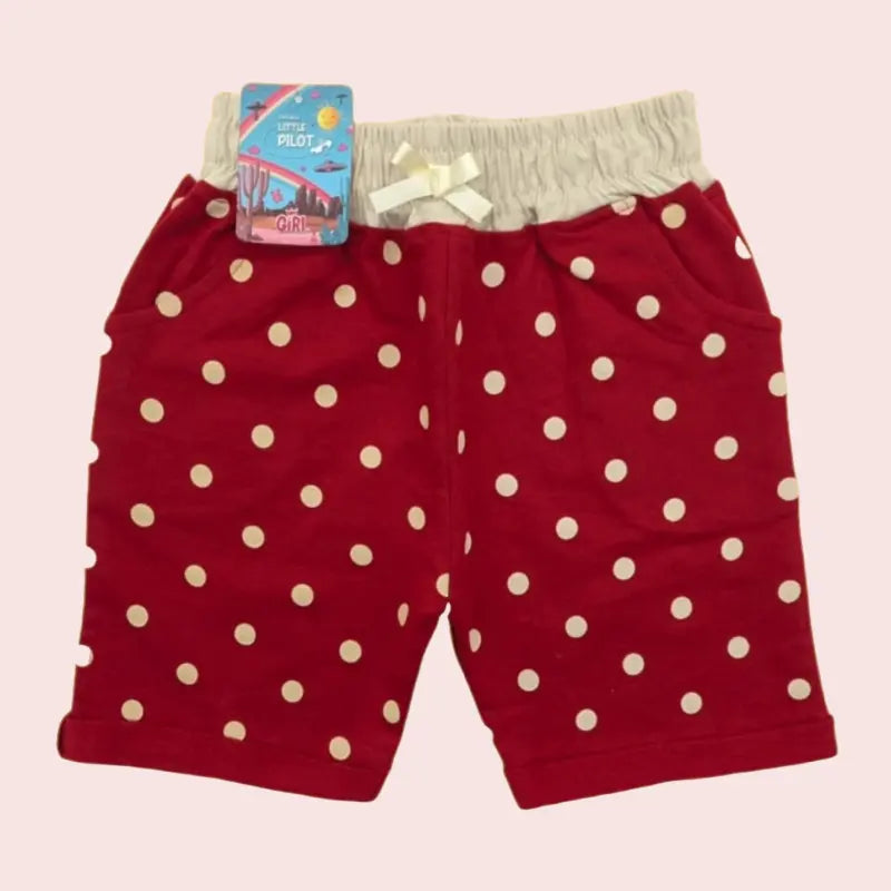 Girls Shorts | Big polka dots in red