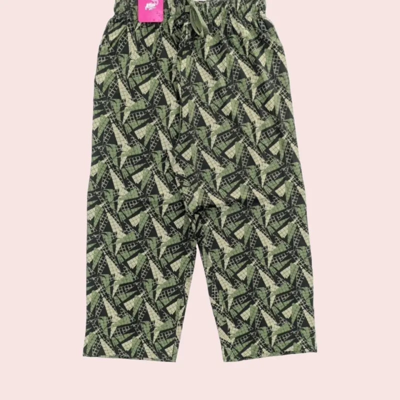 Women Pyjama Pant | Black and green triangles | WPYJAMA