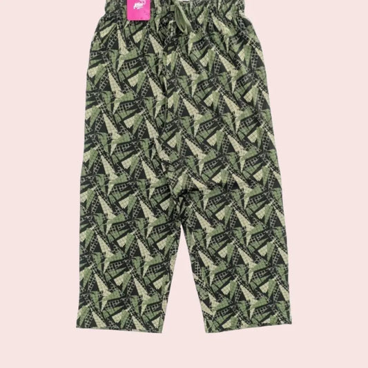 Women Pyjama Pant | Black and green triangles | WPYJAMA