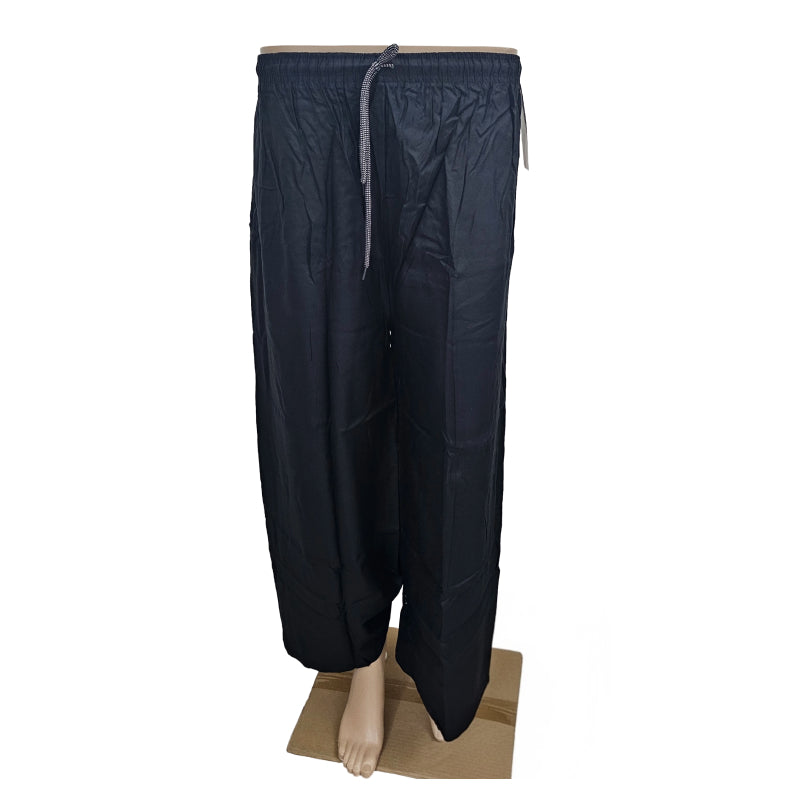 Women's Plain Rayon Palazzo Pants |Fits up to L – Black color