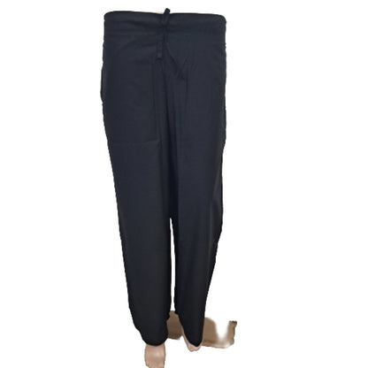 Women's Plain Poplin Palazzo Pants | Black color