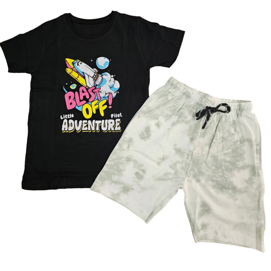 T-shirt with Shorts sets| BSET | Blast Black