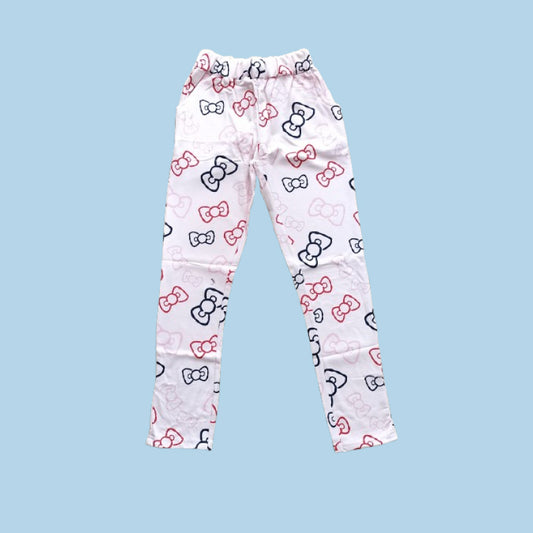 Girls Pants | Bow print