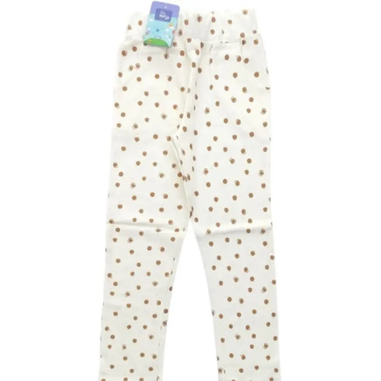 Girls Pants | Brown dots in white color