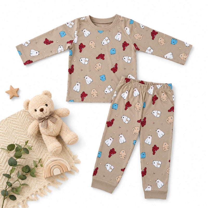 Baby Pant Set | Brown bear coord set | Full Sleeve Set