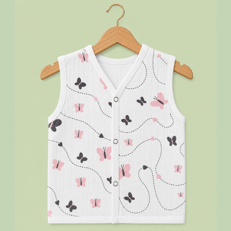 Baby Muslin T-Shirt |  Button Jabla butterflies