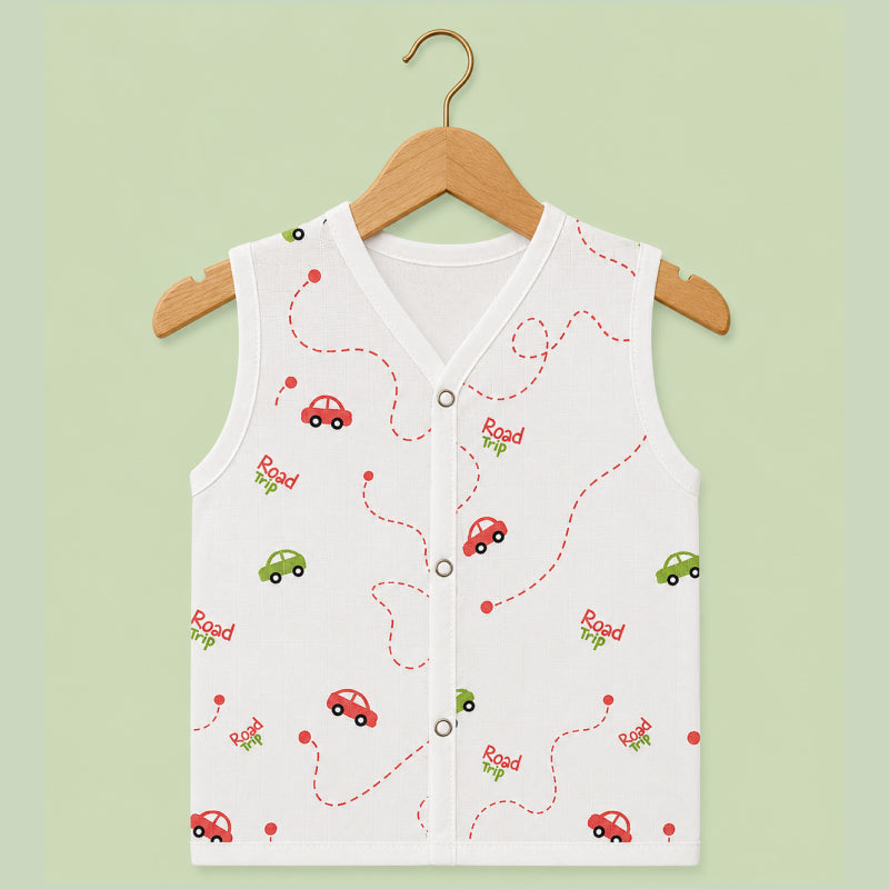 Baby Muslin T-Shirt |  Button Jabla Car roadtrip