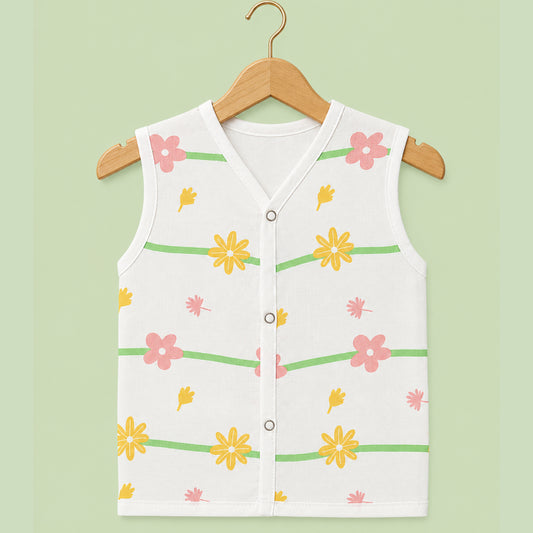 Baby Muslin T-Shirt |  Button Jabla flowers