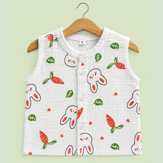 Baby Muslin T-Shirt |  Button jabla rabbit