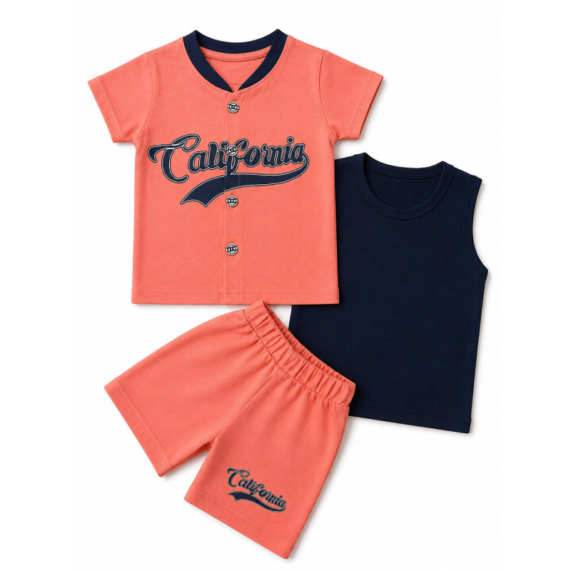 Baby Boy 3 in 1 Set | Carrot pink California | boys3in1