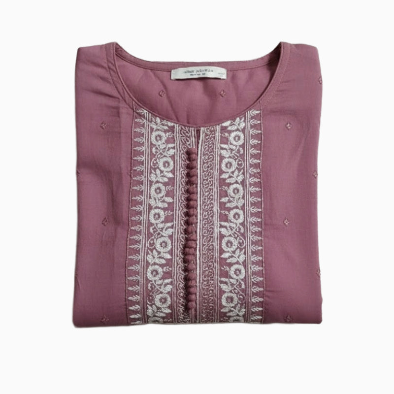 Women Kurti | Straight cut | Chanderi silk Onion color  | only Kurti