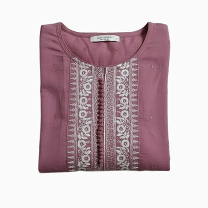 Women Kurti | Straight cut | Chanderi silk Onion color  | only Kurti