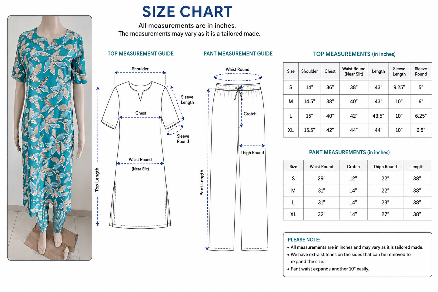 Women kurti with pant | Green Floral rayon kurti with Lining | CUSTOMSET