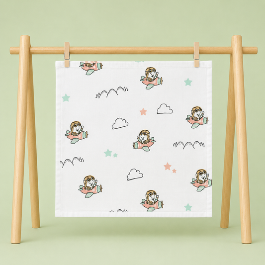 Muslin Wipes | Aviator print