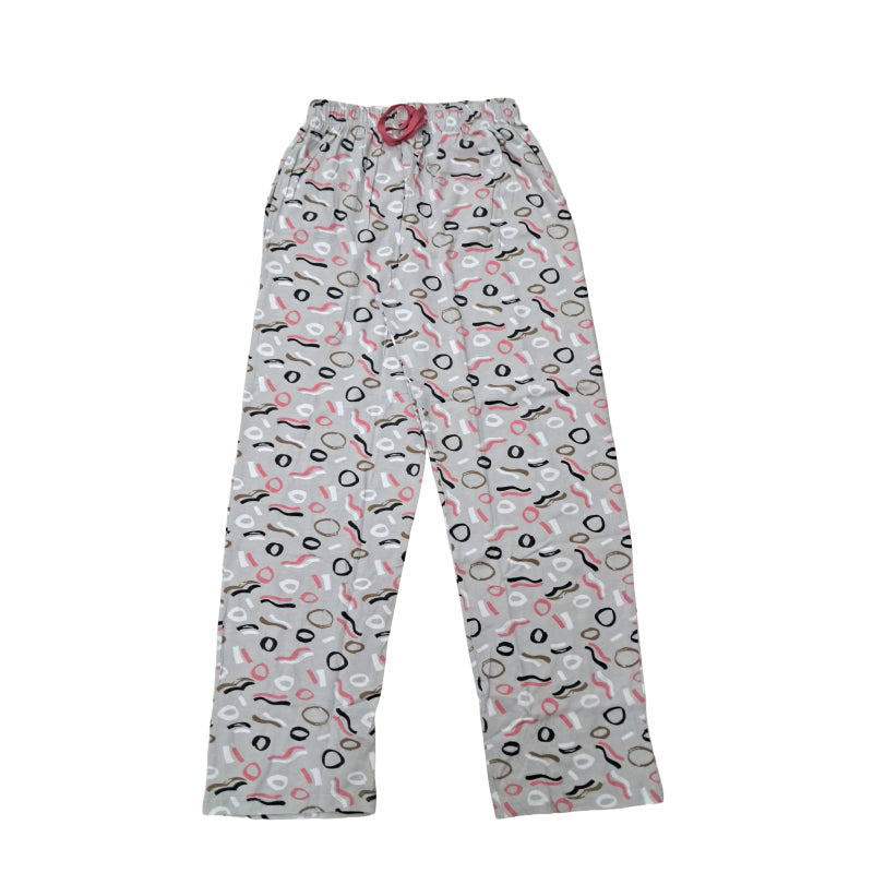Women Pyjama Pant |Circles and lines in light grey
