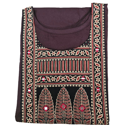 Women's Dabu Cotton Short Kurti |Coffee brown short top