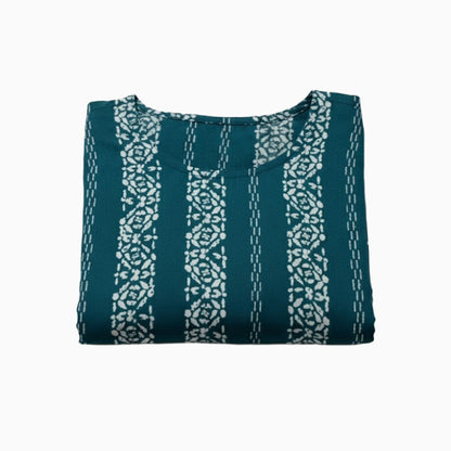 Women Kurti | Straight cut | Dark green with Bhandhani pattern  | only Kurti