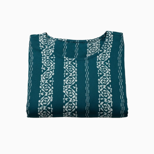 Women Kurti | Straight cut | Dark green with Bhandhani pattern  | only Kurti