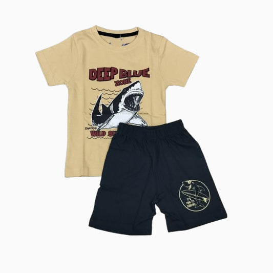 Premium| T-shirt with Shorts sets| BSET | Deep blue zone
