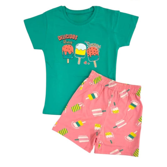 Girls Premium Shorts Set | Good Vibes
