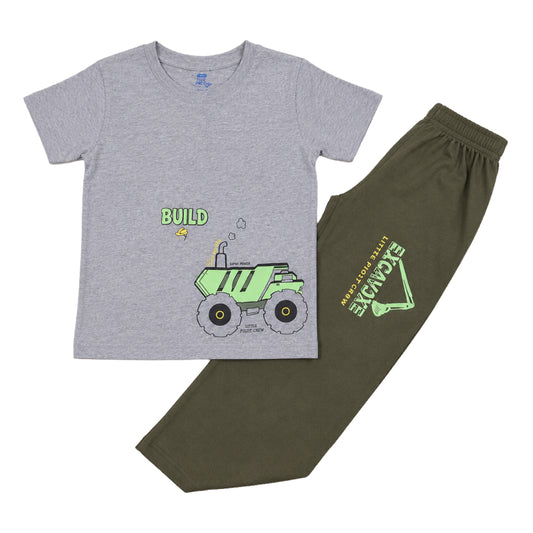 Boy Pant Set |Excavate little pilot crew